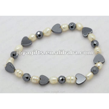 Bracelet en perle argentée